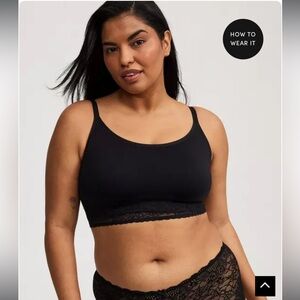 NWT Torrid’s black lace trim bralette